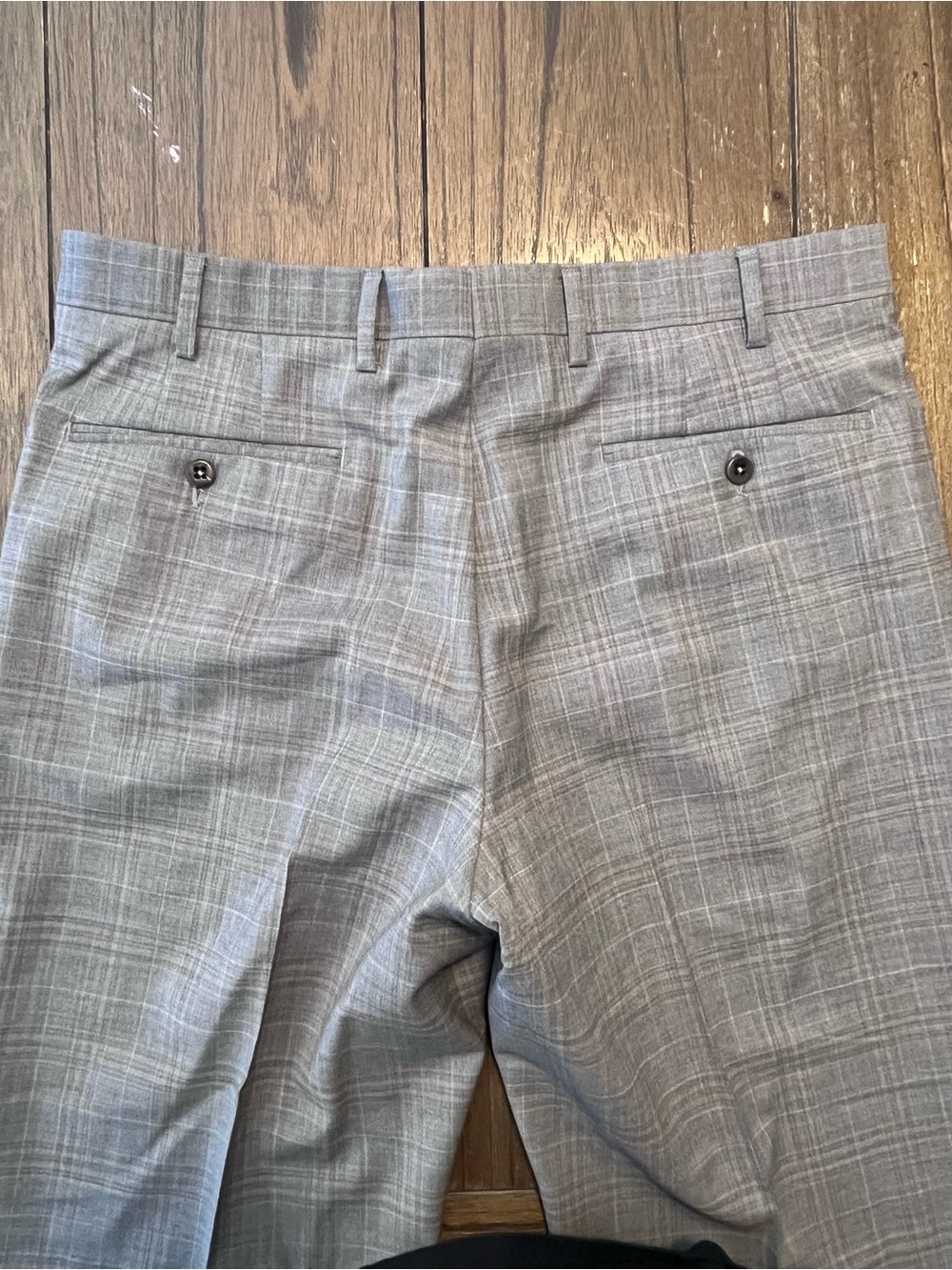 Zanella Devon Grey Plaid Dress Pants Mens 33x30 - Picture 7 of 9